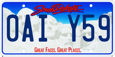 SD license plate 0AIY59