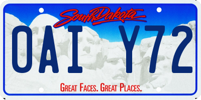 SD license plate 0AIY72