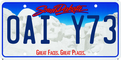 SD license plate 0AIY73