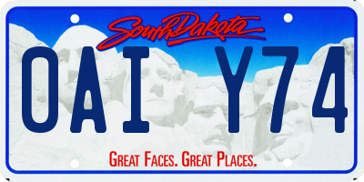 SD license plate 0AIY74