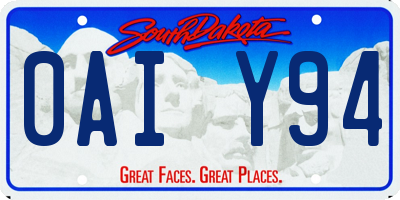 SD license plate 0AIY94