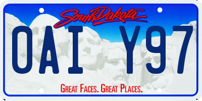 SD license plate 0AIY97