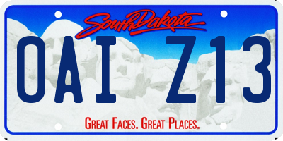 SD license plate 0AIZ13