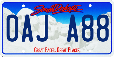 SD license plate 0AJA88