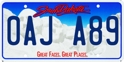 SD license plate 0AJA89