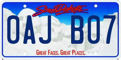 SD license plate 0AJB07