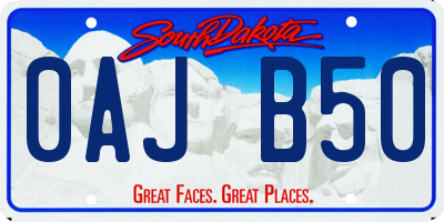 SD license plate 0AJB50