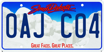 SD license plate 0AJC04