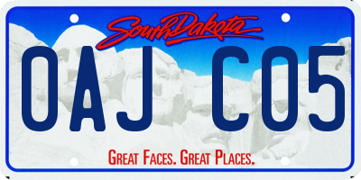 SD license plate 0AJC05