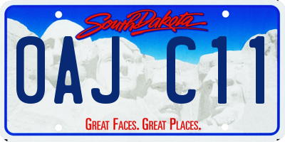 SD license plate 0AJC11