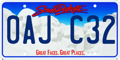 SD license plate 0AJC32