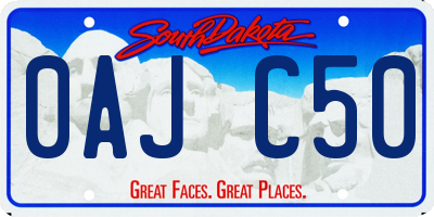 SD license plate 0AJC50