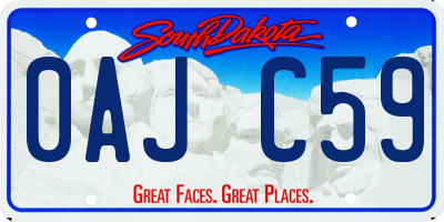 SD license plate 0AJC59