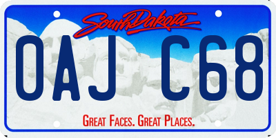 SD license plate 0AJC68