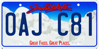 SD license plate 0AJC81