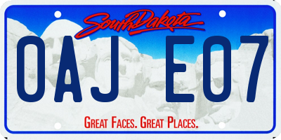 SD license plate 0AJE07