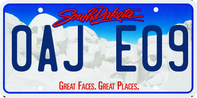 SD license plate 0AJE09