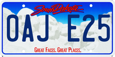 SD license plate 0AJE25