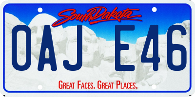 SD license plate 0AJE46