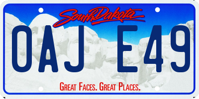 SD license plate 0AJE49