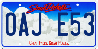 SD license plate 0AJE53