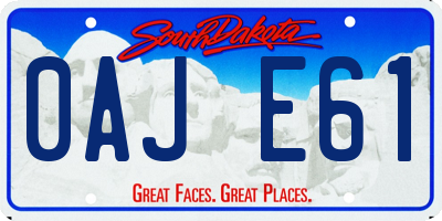 SD license plate 0AJE61
