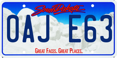 SD license plate 0AJE63