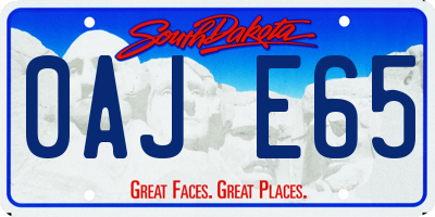 SD license plate 0AJE65