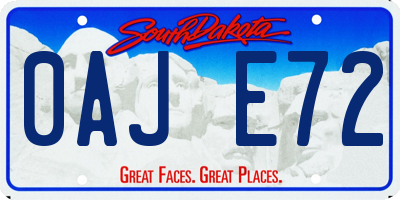 SD license plate 0AJE72