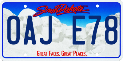 SD license plate 0AJE78