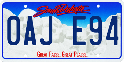 SD license plate 0AJE94