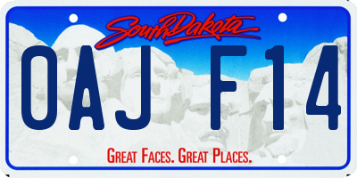 SD license plate 0AJF14