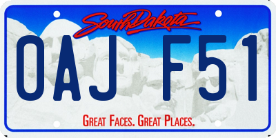 SD license plate 0AJF51