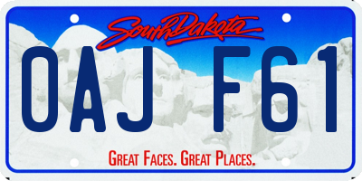 SD license plate 0AJF61