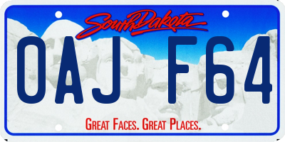 SD license plate 0AJF64