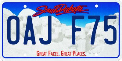 SD license plate 0AJF75