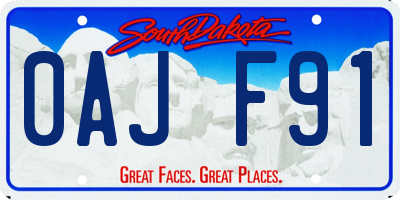 SD license plate 0AJF91