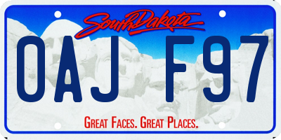 SD license plate 0AJF97