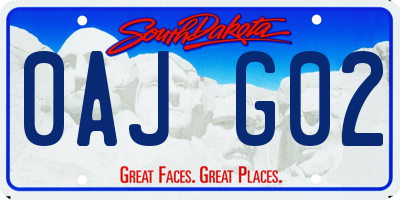 SD license plate 0AJG02