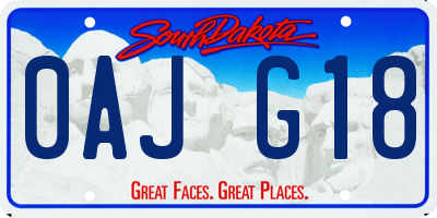 SD license plate 0AJG18