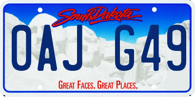 SD license plate 0AJG49