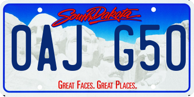 SD license plate 0AJG50
