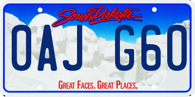 SD license plate 0AJG60