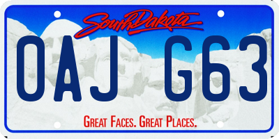 SD license plate 0AJG63