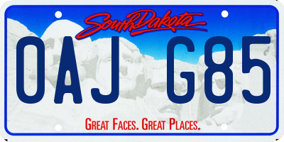 SD license plate 0AJG85