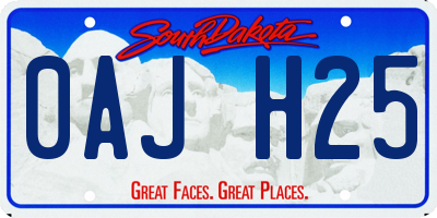 SD license plate 0AJH25