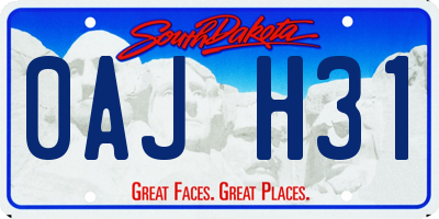 SD license plate 0AJH31