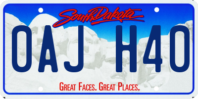 SD license plate 0AJH40