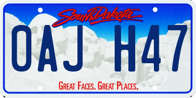 SD license plate 0AJH47
