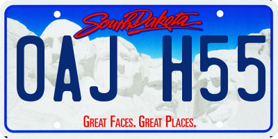 SD license plate 0AJH55